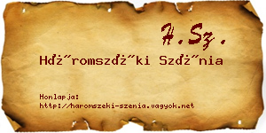 Háromszéki Szénia névjegykártya